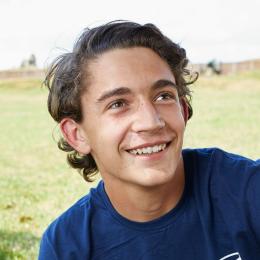A young man outdoors